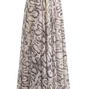Snake printed chiffon maxi skirt